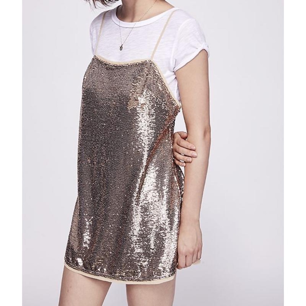 Free people gold sequin dress